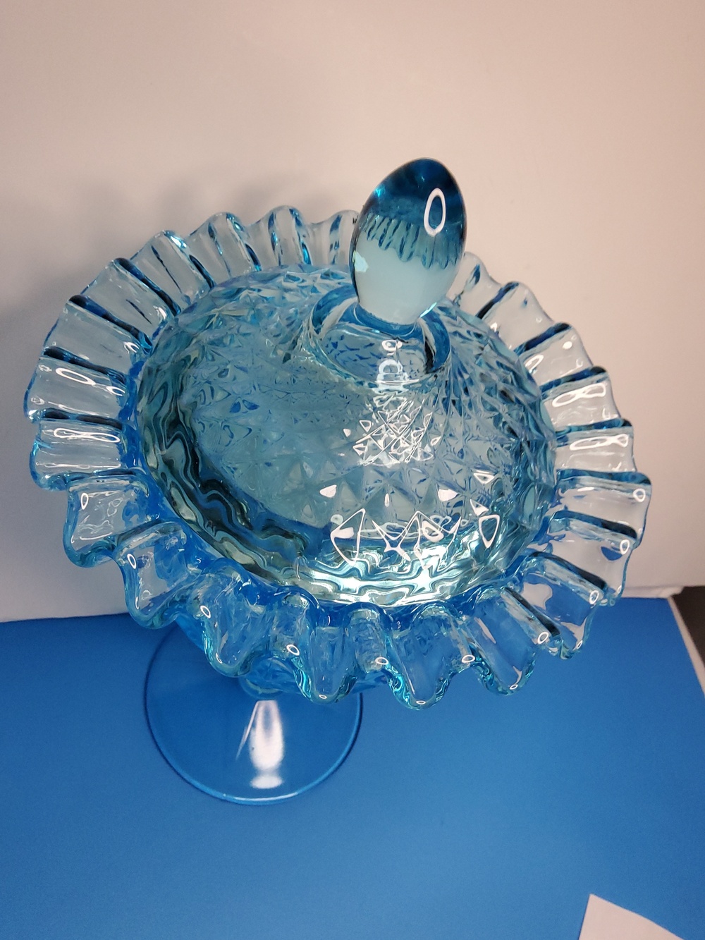 Viking Glass Yesteryear Lidded Compote. - Picture 3 of 8